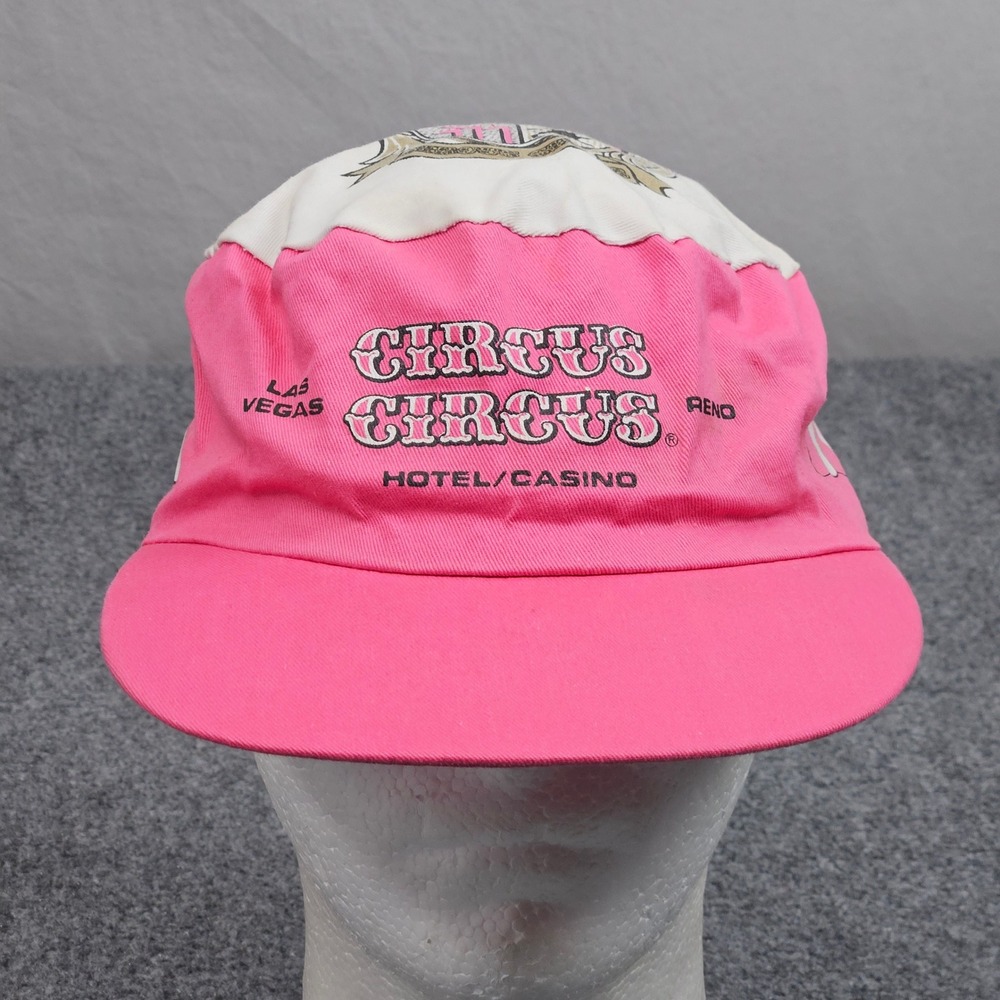 Vintage Circus Circus Hat 90s Las Vegas Cap Pink White Casino Snapback Heritage